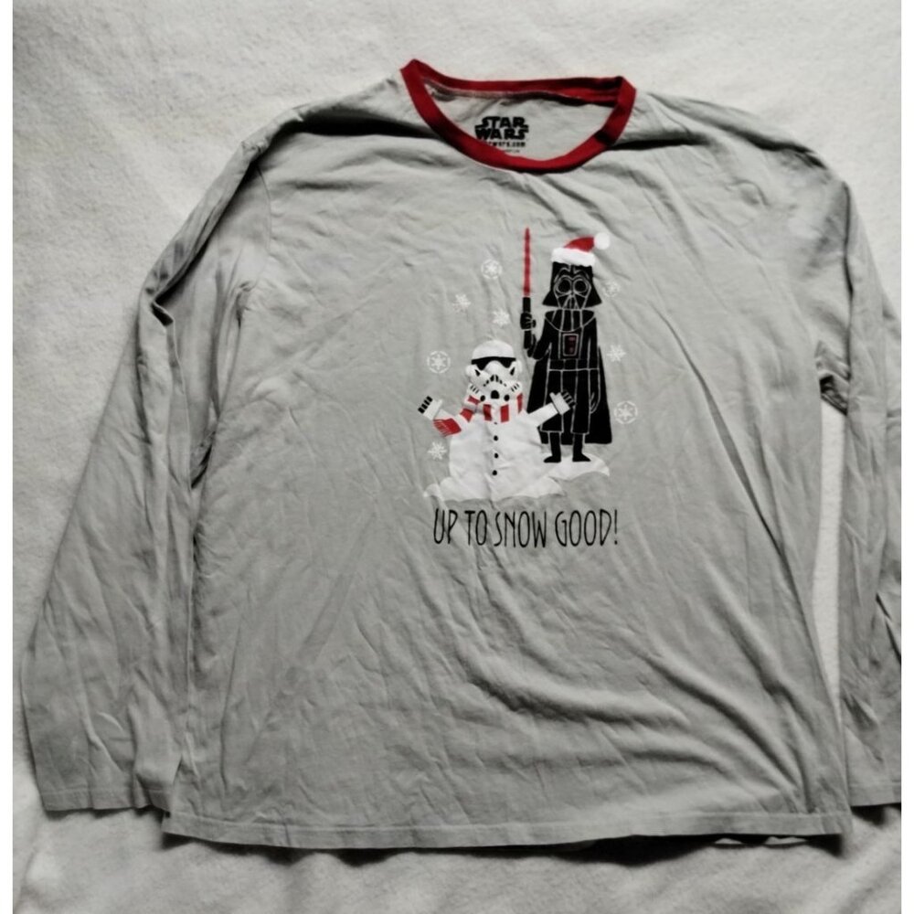 Star Wars‎ Men's  Long Sleeve Christmas "Up to Snow Good" Tee Shirt Size L